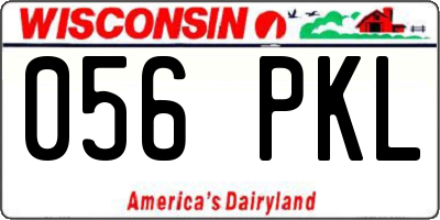 WI license plate 056PKL