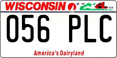 WI license plate 056PLC
