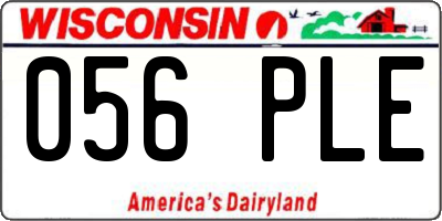 WI license plate 056PLE
