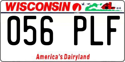 WI license plate 056PLF