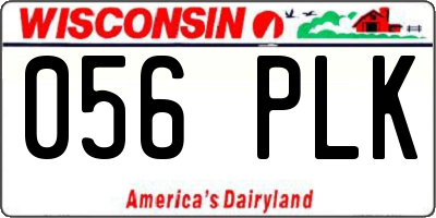 WI license plate 056PLK