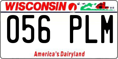 WI license plate 056PLM