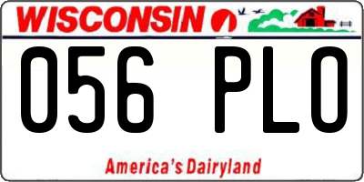 WI license plate 056PLO