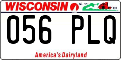 WI license plate 056PLQ