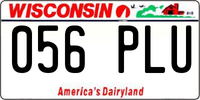 WI license plate 056PLU