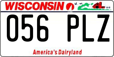 WI license plate 056PLZ