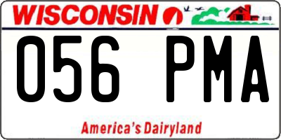 WI license plate 056PMA