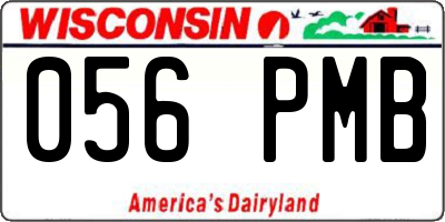 WI license plate 056PMB