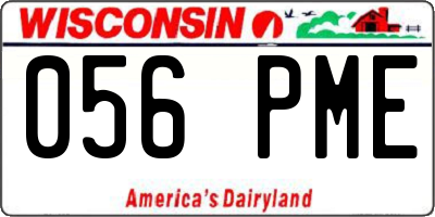 WI license plate 056PME