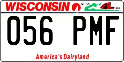 WI license plate 056PMF