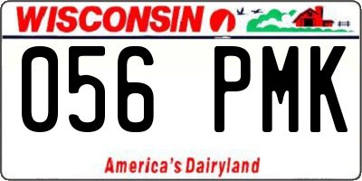 WI license plate 056PMK