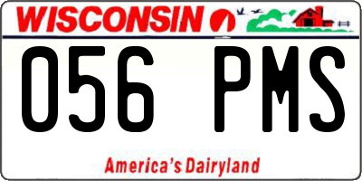 WI license plate 056PMS