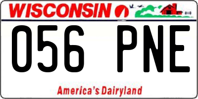 WI license plate 056PNE