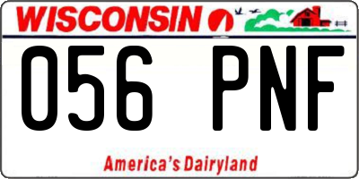WI license plate 056PNF