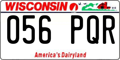 WI license plate 056PQR
