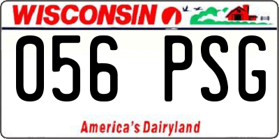 WI license plate 056PSG