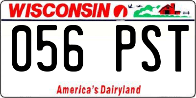 WI license plate 056PST