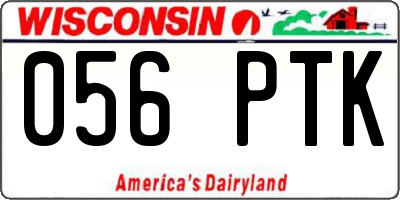 WI license plate 056PTK