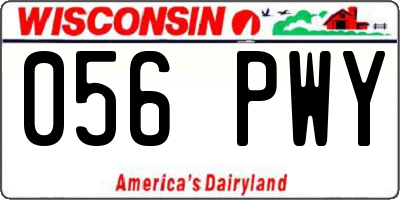 WI license plate 056PWY