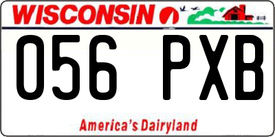WI license plate 056PXB