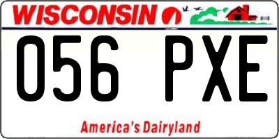 WI license plate 056PXE