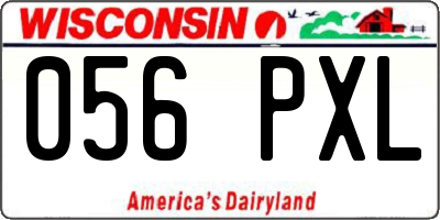 WI license plate 056PXL
