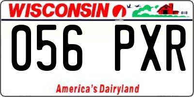 WI license plate 056PXR
