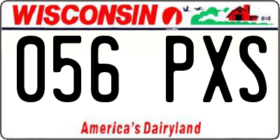 WI license plate 056PXS