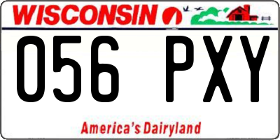 WI license plate 056PXY