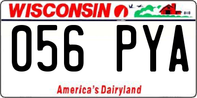 WI license plate 056PYA