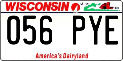 WI license plate 056PYE