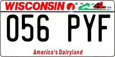 WI license plate 056PYF