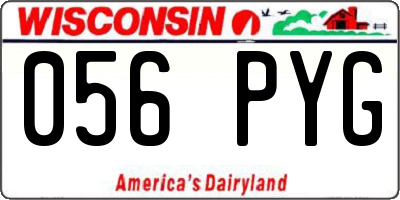 WI license plate 056PYG