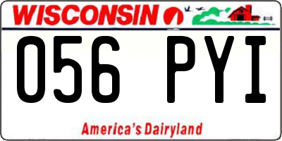 WI license plate 056PYI