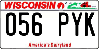 WI license plate 056PYK