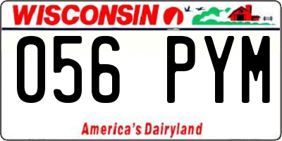 WI license plate 056PYM