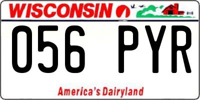 WI license plate 056PYR