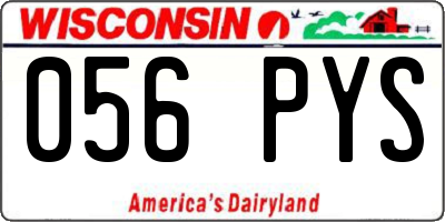 WI license plate 056PYS