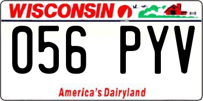 WI license plate 056PYV