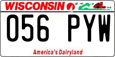 WI license plate 056PYW