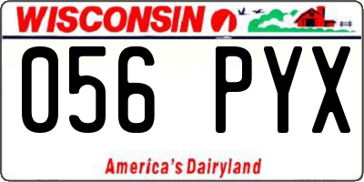 WI license plate 056PYX