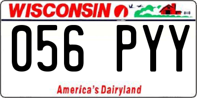 WI license plate 056PYY