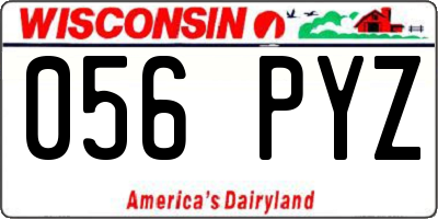 WI license plate 056PYZ