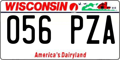 WI license plate 056PZA