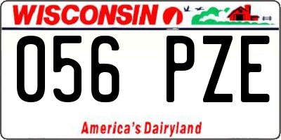WI license plate 056PZE