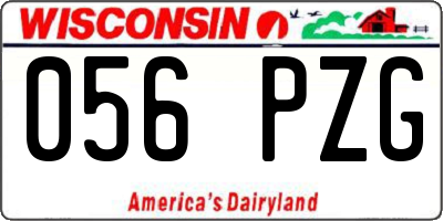 WI license plate 056PZG