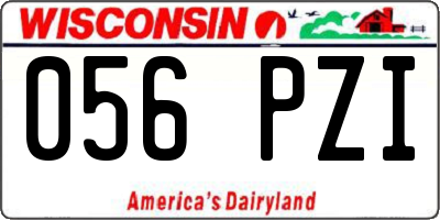 WI license plate 056PZI
