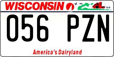 WI license plate 056PZN
