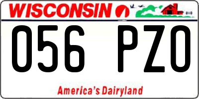 WI license plate 056PZO