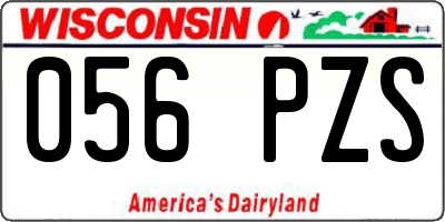WI license plate 056PZS
